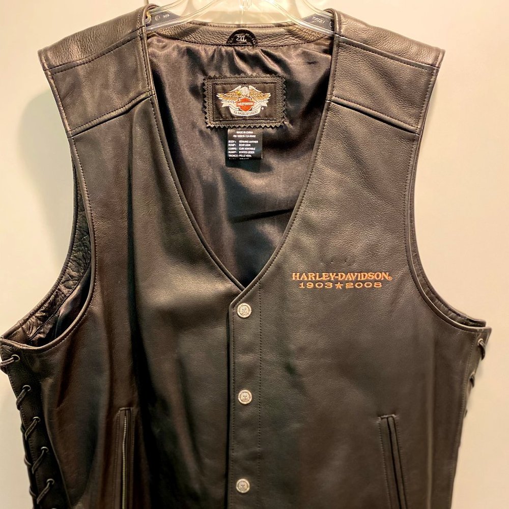 NWOT HARLEY DAVIDSON MENS LEATHER VEST